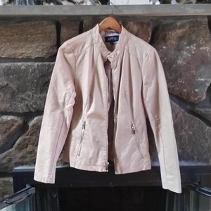 APT 9 Beige faux leather jacket medium